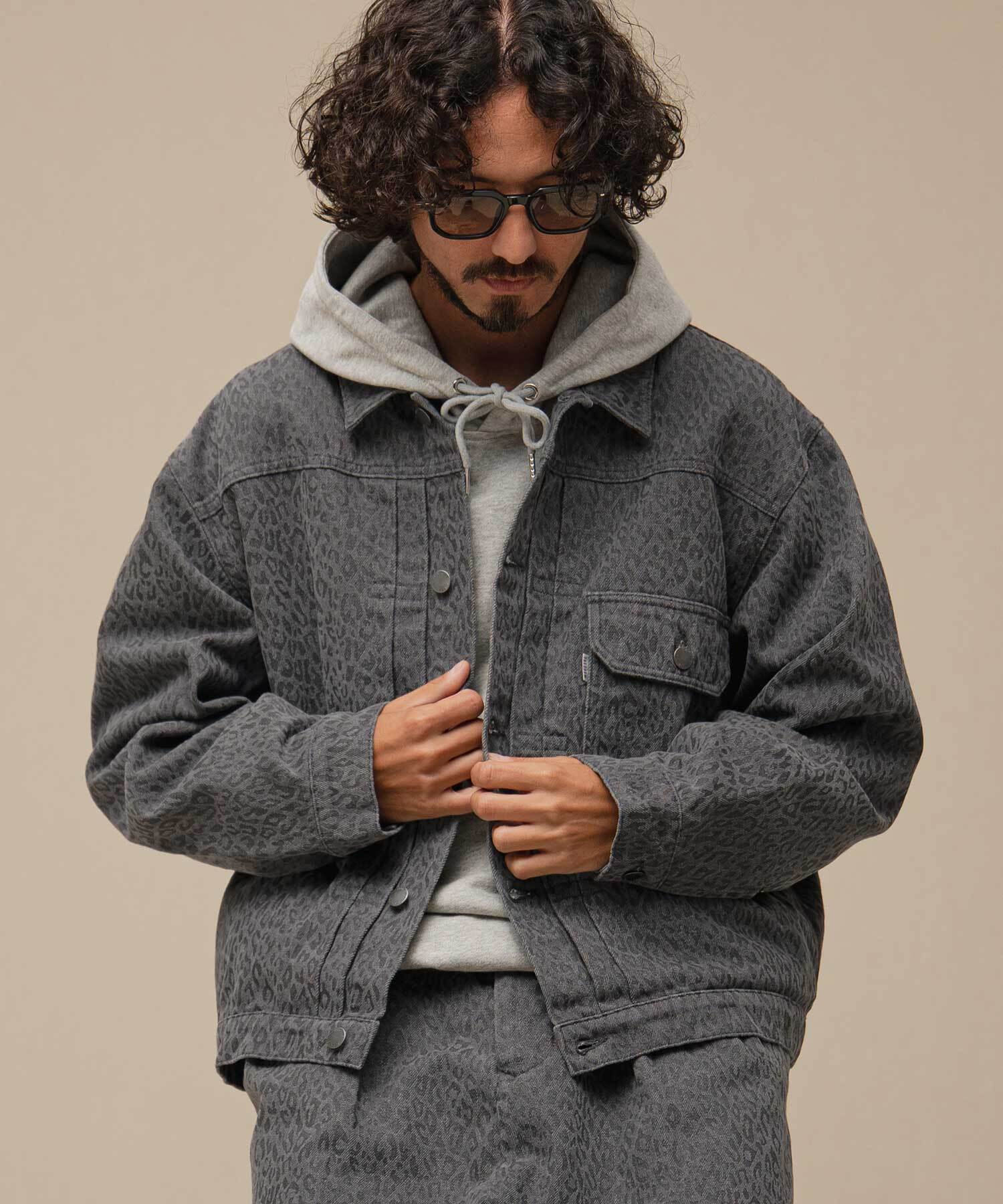 THEOREM Shadow Leopard Denim 1st-type Jacket (GRY) TRM-2623013