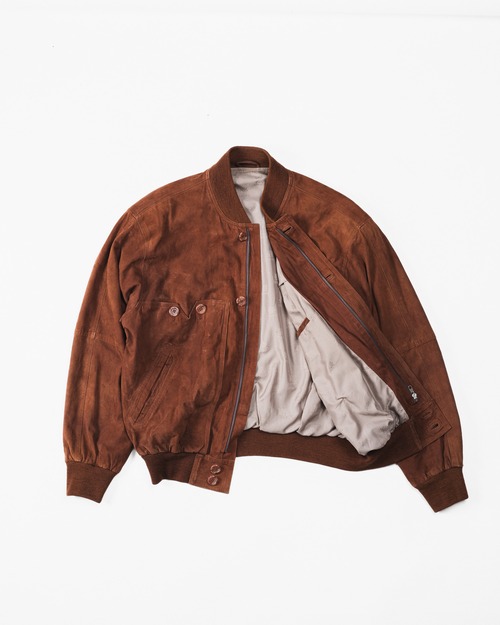 [Mid-Late 80's] "LOEWE" Goat Suede Bomber Jacket