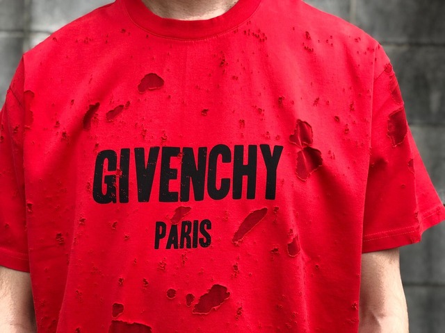 GIVENCHY OVERSIZE DAMAGED TEE RED MEDIUM 108IJ1457