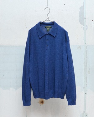 100% 2ply cashmere knitted polo shirt