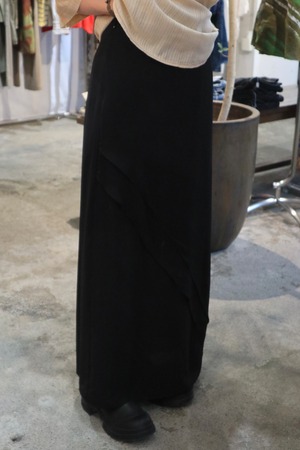drape chiffon faux wrap maxi skirt