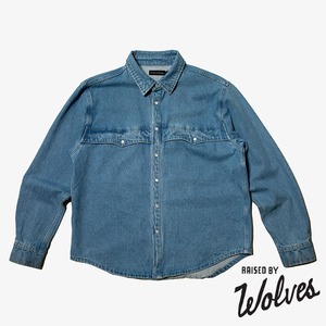 【RAISED BY WOLVES/レイズドバイウルブス】WESTERN OVERSHIRT 長袖シャツ / WASHED DENIM / FW25-13525