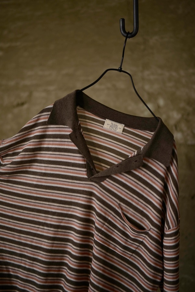 Nikki ESSENTIAL PIECES / Tencel cashmere polo Knit brown mulch border