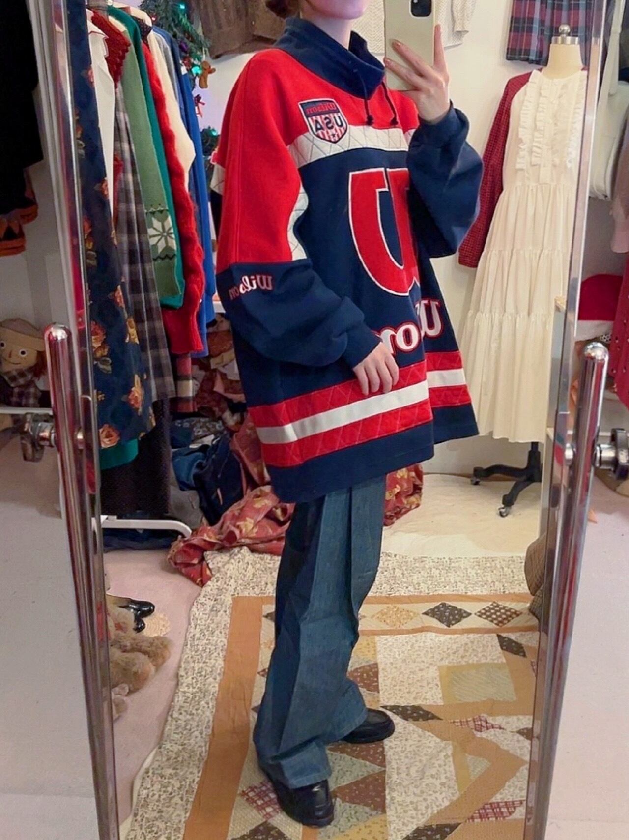 wilson / red navy high neck sweat