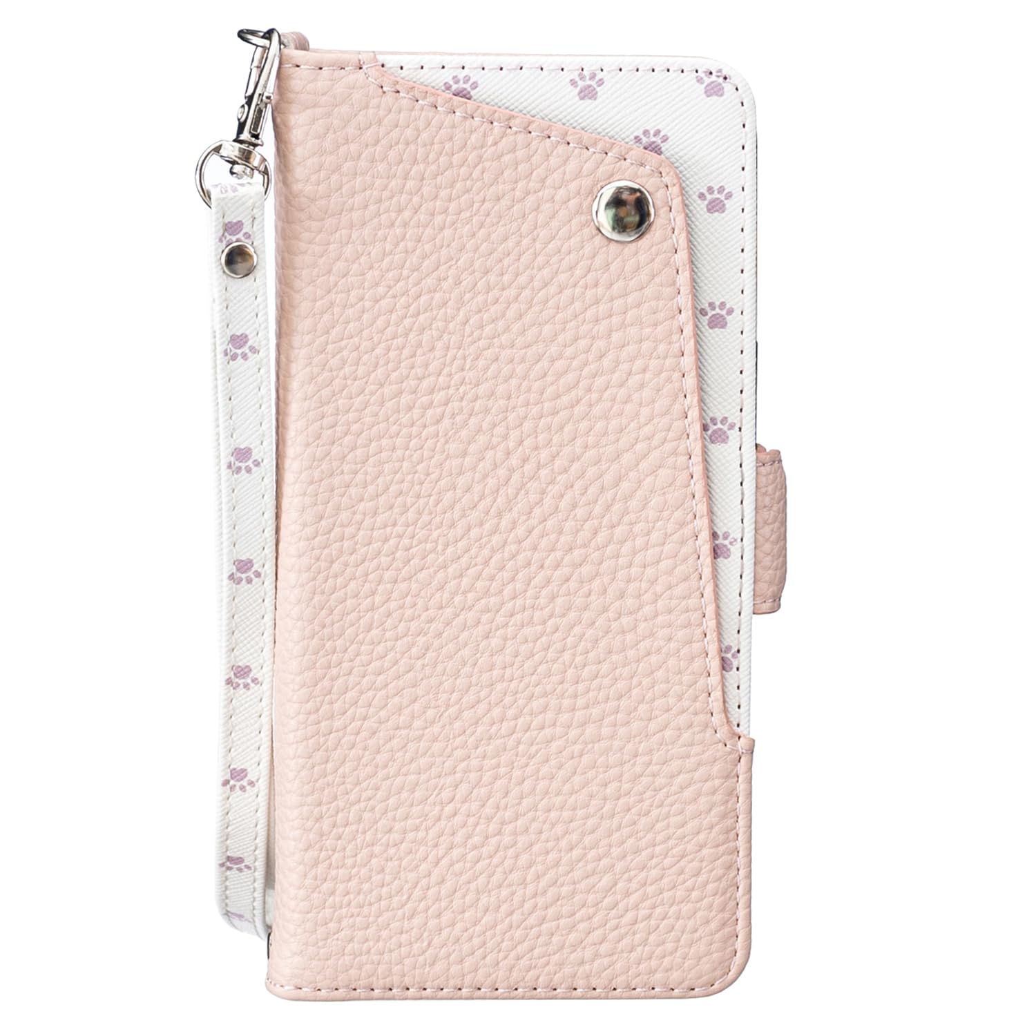case for iPhone 17AIR対応 カバー アイフォン 17air プラス ケース 手帳型かわいい 猫の足跡(NENGks )ストラップ付き マグネット式磁気 全面保護 スタンド機能 カード収納 財布型 (A3-ピンク, iPhone17 airに適合する)
