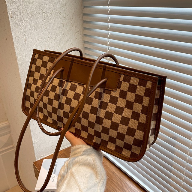 オータムウィンター格子柄スタイル 秋物 冬物 Tiancai_Wing_Bag67420458036
