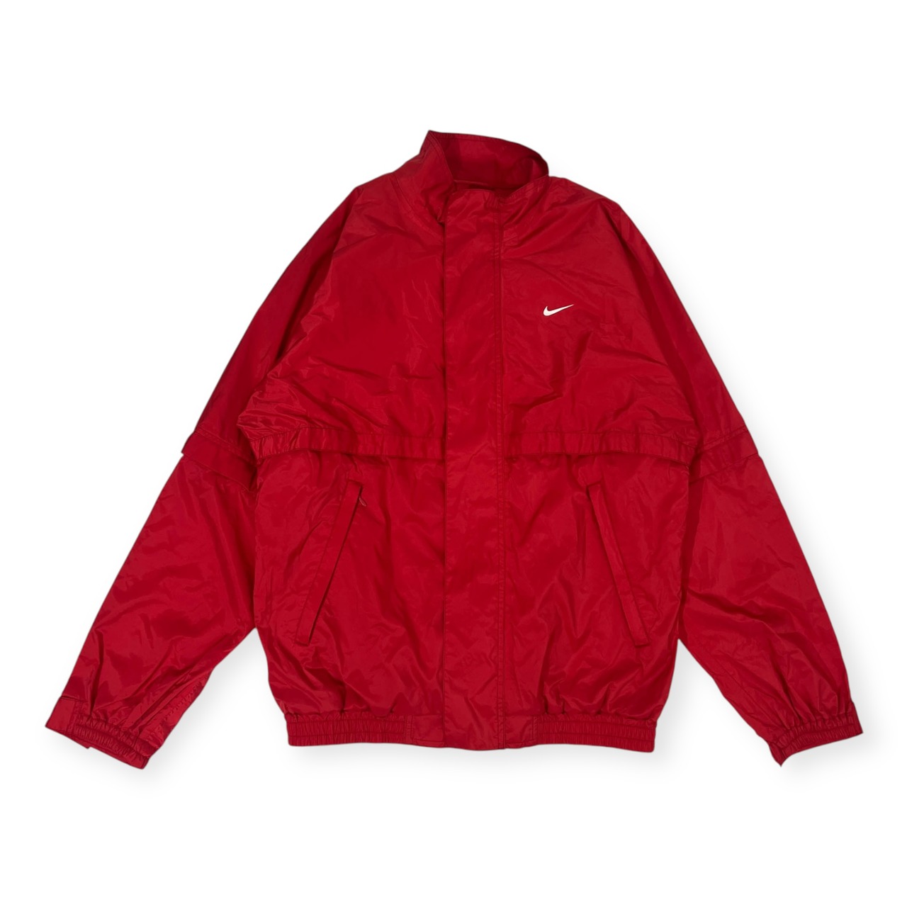 2WAY NIKE GOLF ナイキ ゴルフ 長袖&半袖 裏メッシュ ナイロンジャケット XS/レッド メンズ