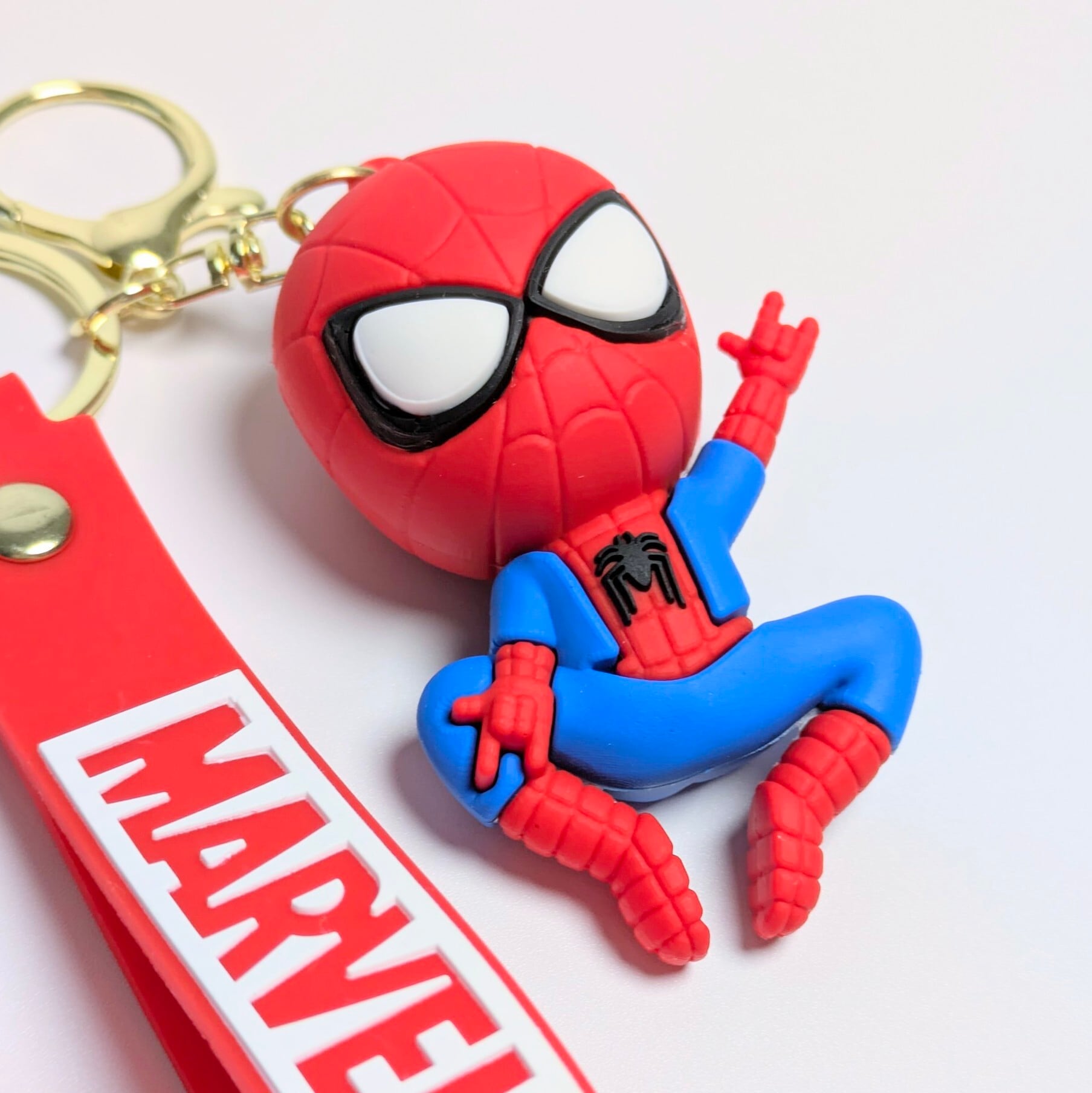 ♧【 Spider-Man（ スパイダーマン  ）】 3D Rubber KeyHolder / ラバーキーホルダー / フィギュアキーホルダー〚アメリカン雑貨 アメトイ〛