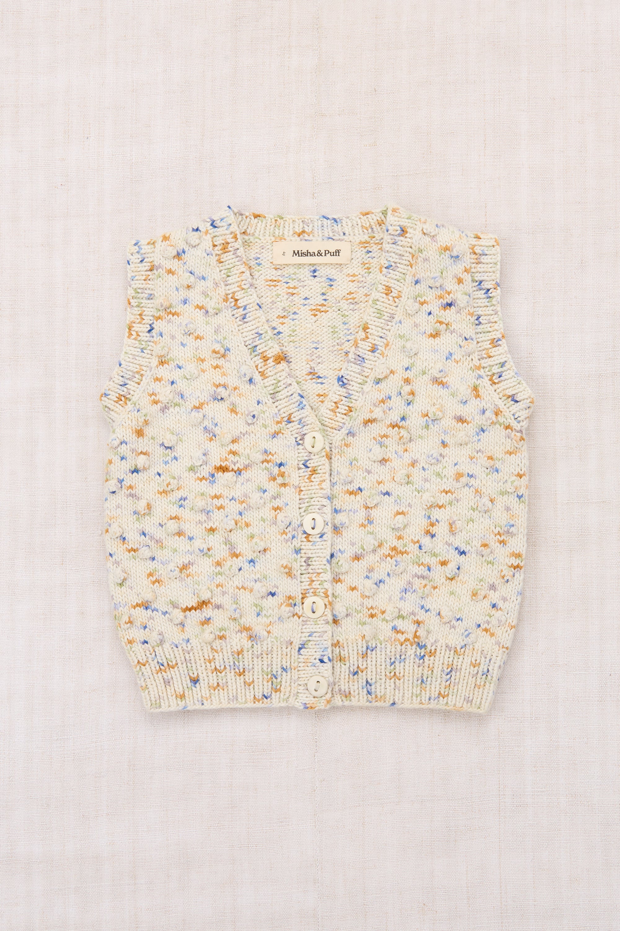 【MISHA & PUFF】26 Spring Drop1 / AUGGIE POPCORN VEST / SEASHORE CONFETTI / 8y