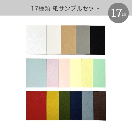 【 17種類 】紙サンプルセット（基本の５種・冬色のカード・優しい色のカード）47×67mm A109