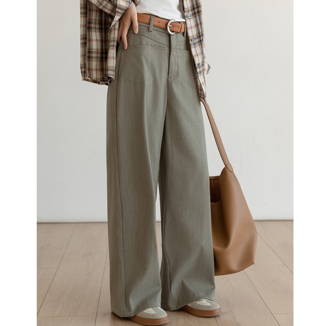 center seam high waist wide pants