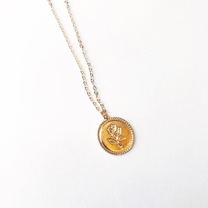 Rose plate long necklace (ローズプレートロングネックレス)