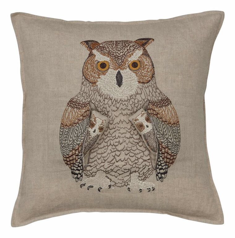 CORAL&TUSK「Owl Mama Pocket Pillow」フクロウ親子 ポケット・縫いぐるみ付きクッションカバー 40x40cm  (コーラル・アンド・タスク) | moncoeur powered by BASE