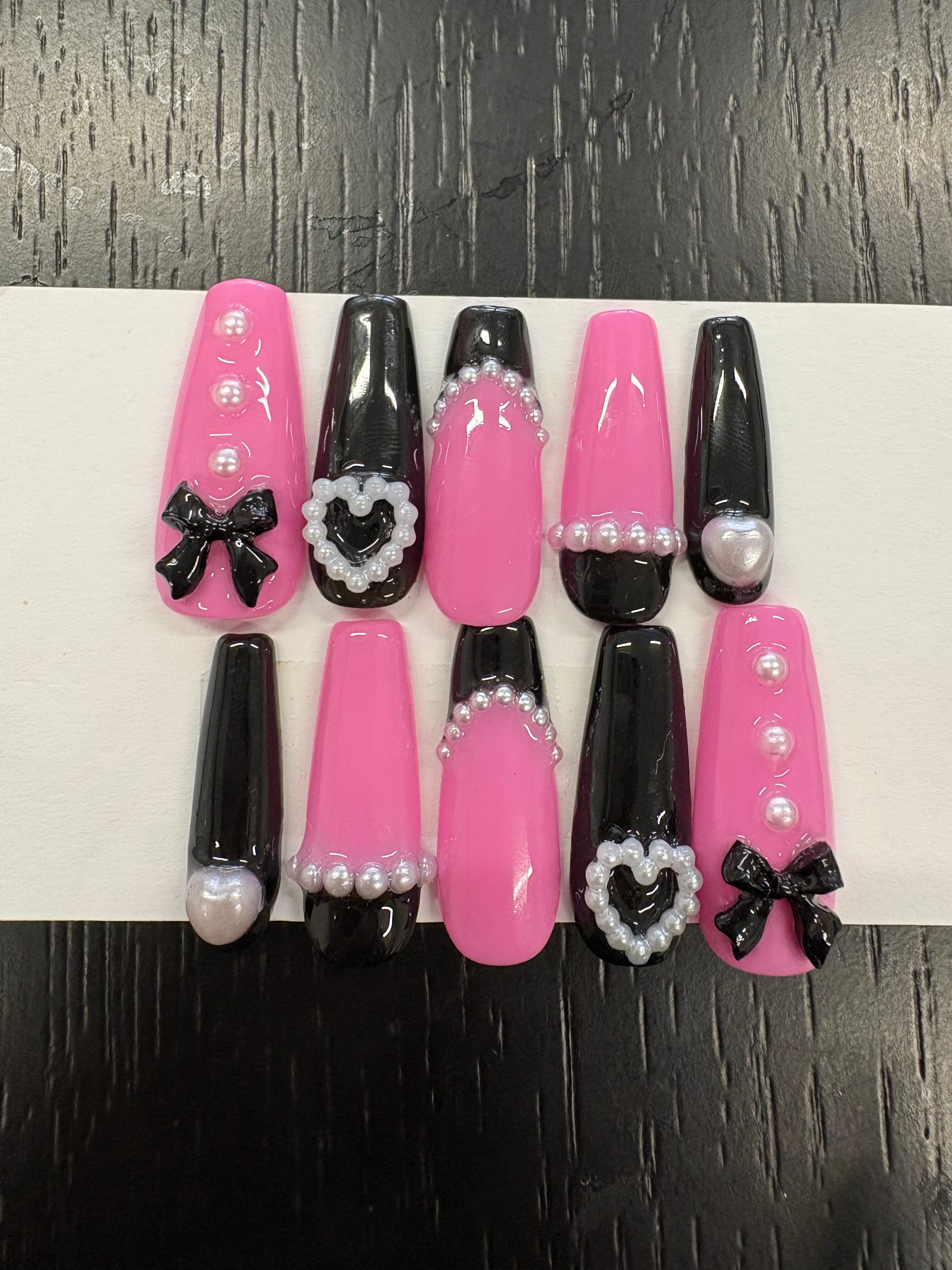 子供用ネイルチップ♡キッズネイル♡ギャルネイル♡コギャル♡ロング