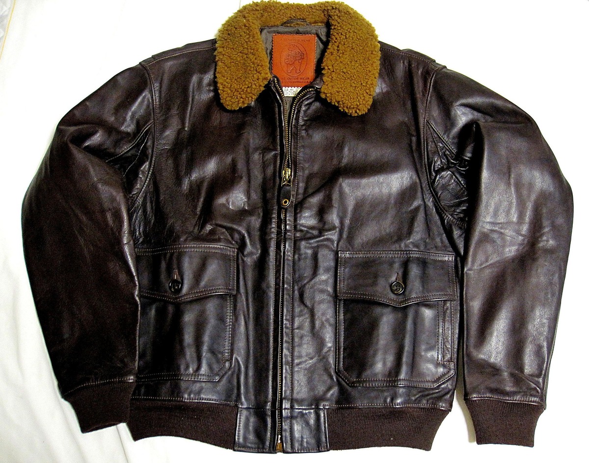 希少 80s USA製ジャックダニエル ゴールデンベアー製 袖レザー 