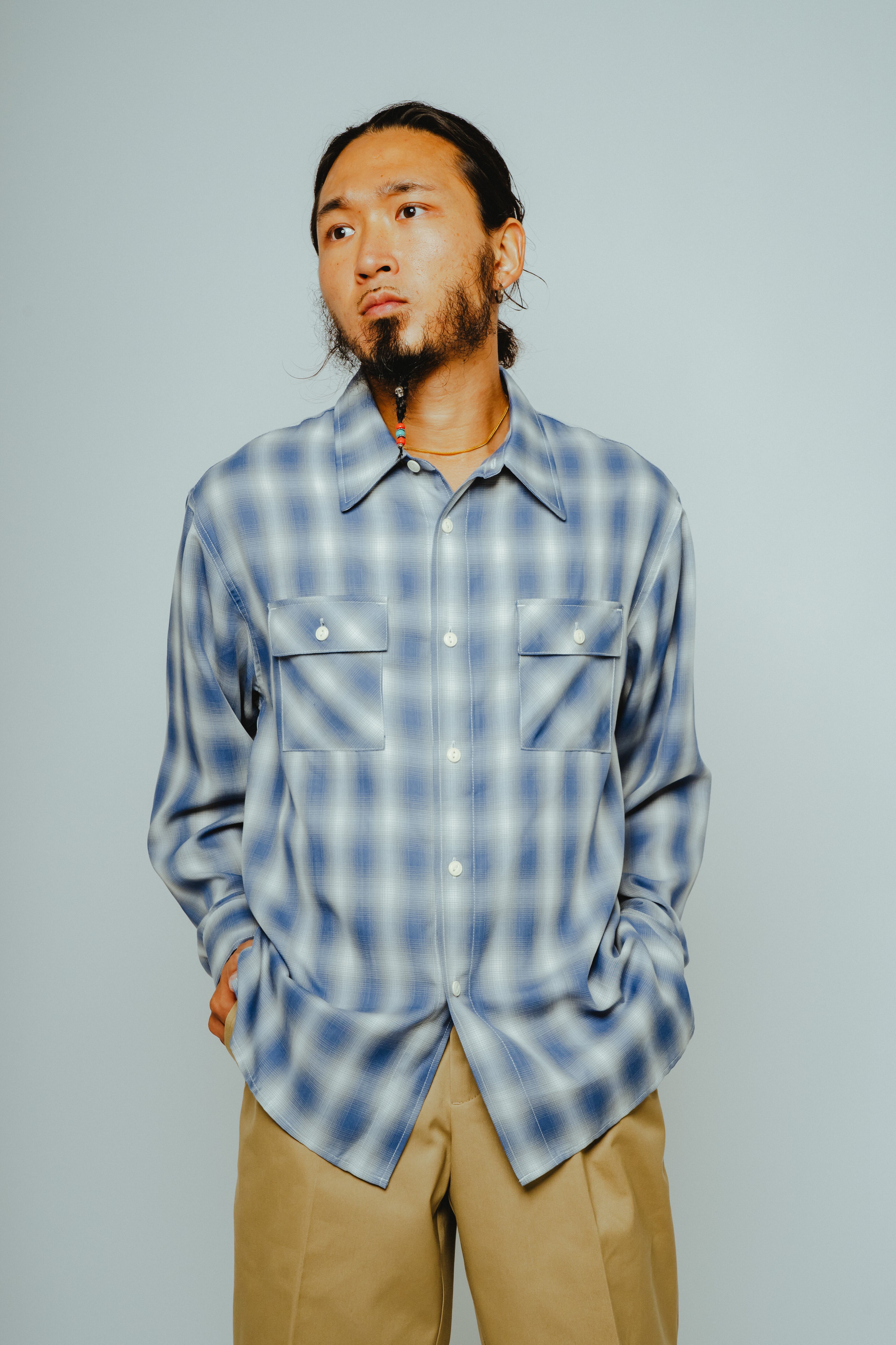 Intermezzo オンブレヘビーネルシャツ グレー 2L archive Shirts | 【BIG MIKE / ビッグマイク】公式オンラインストア