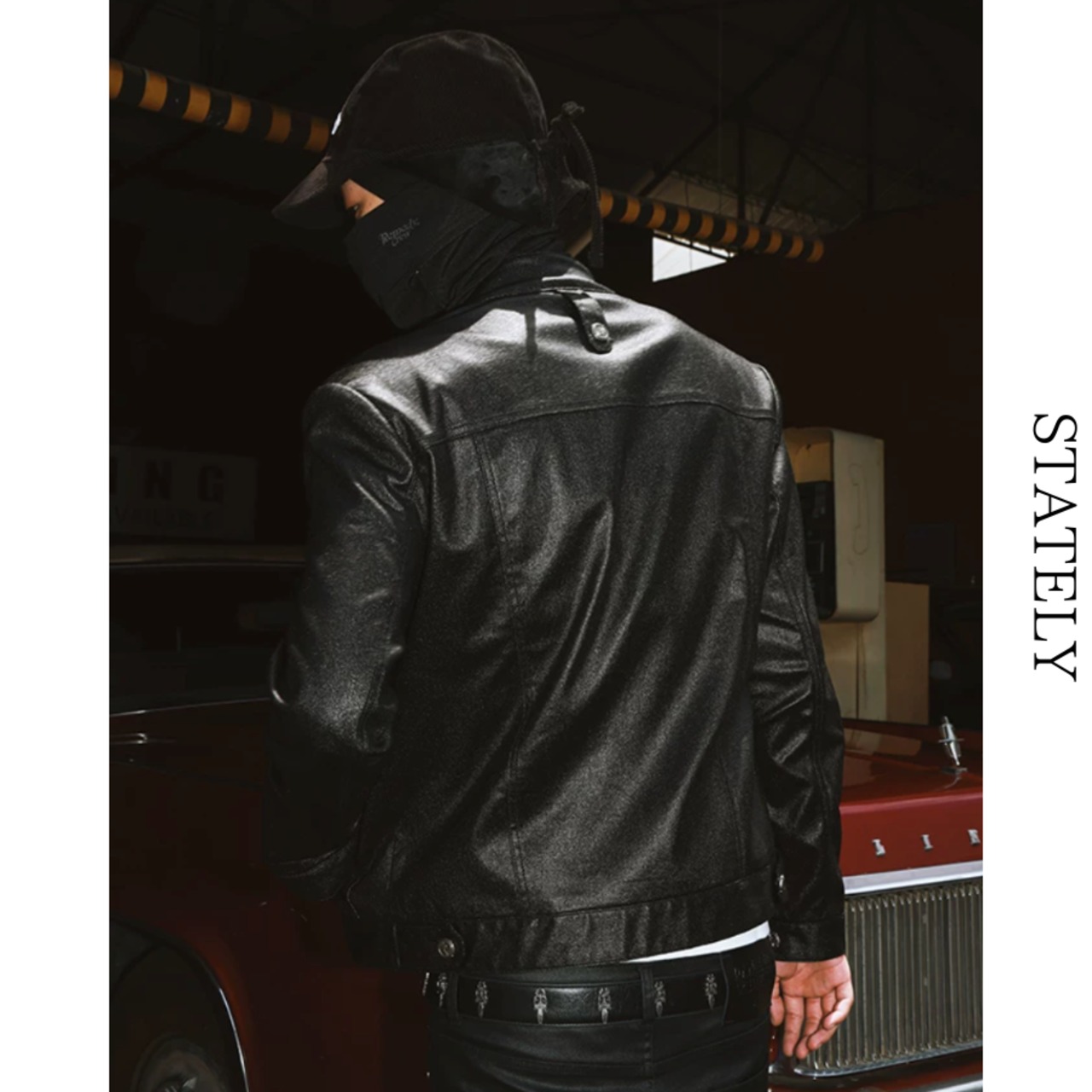 Black PU Leather マルチポケットジャケット_O76・画像3