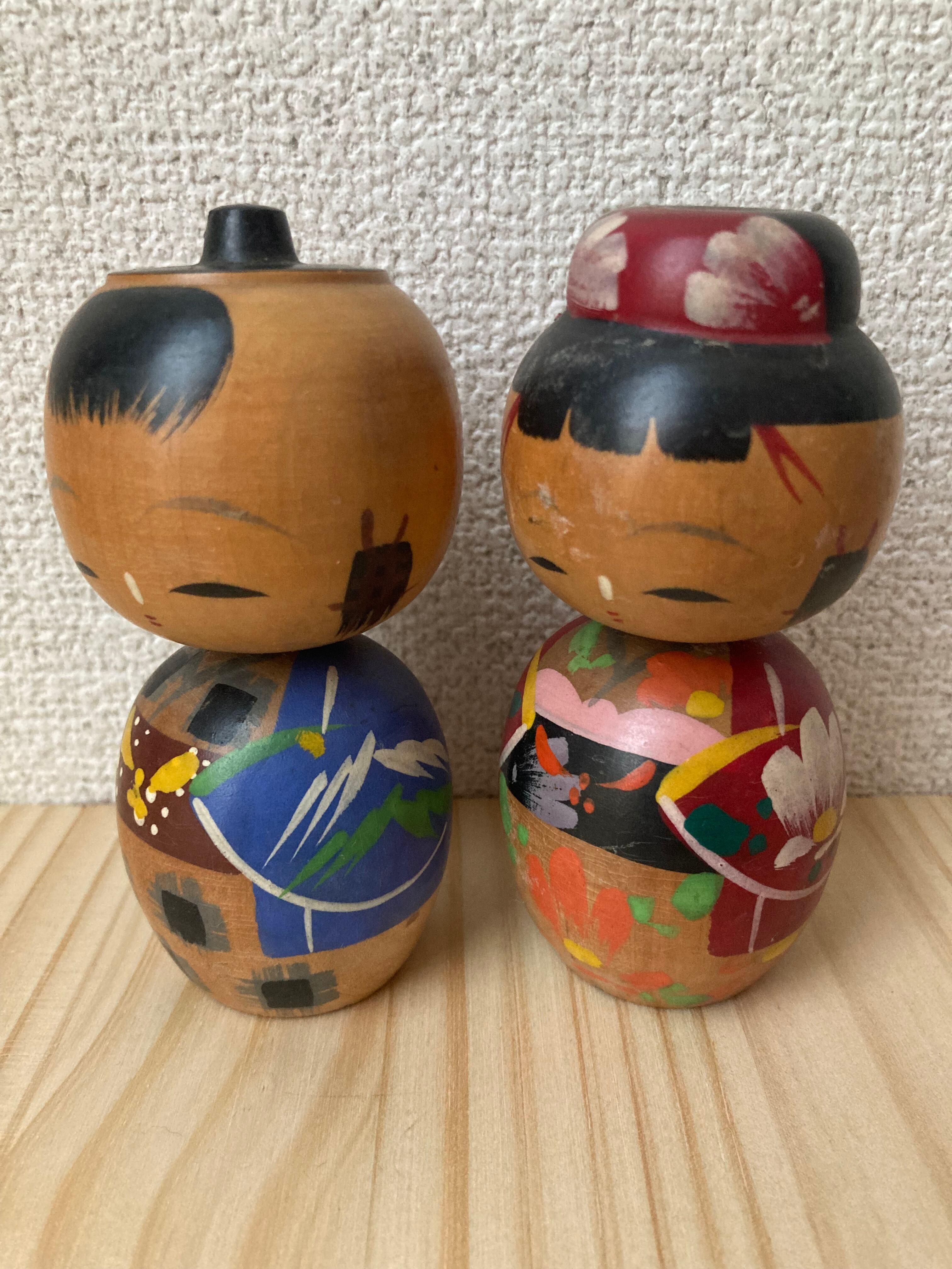 民藝品】【工芸品】こけし kokeshi 夫婦 ペア セット vintage | 古着の