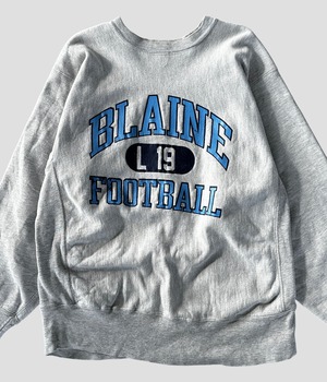 -Champion- Vintage 80s L BLAINE FOOTBALL Reverse Weave Sweat made in USA