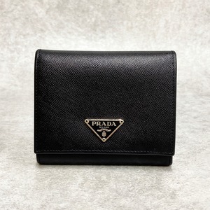 PRADA プラダ 三つ折り財布 サフィアーノレザー ブラック 5859-202201