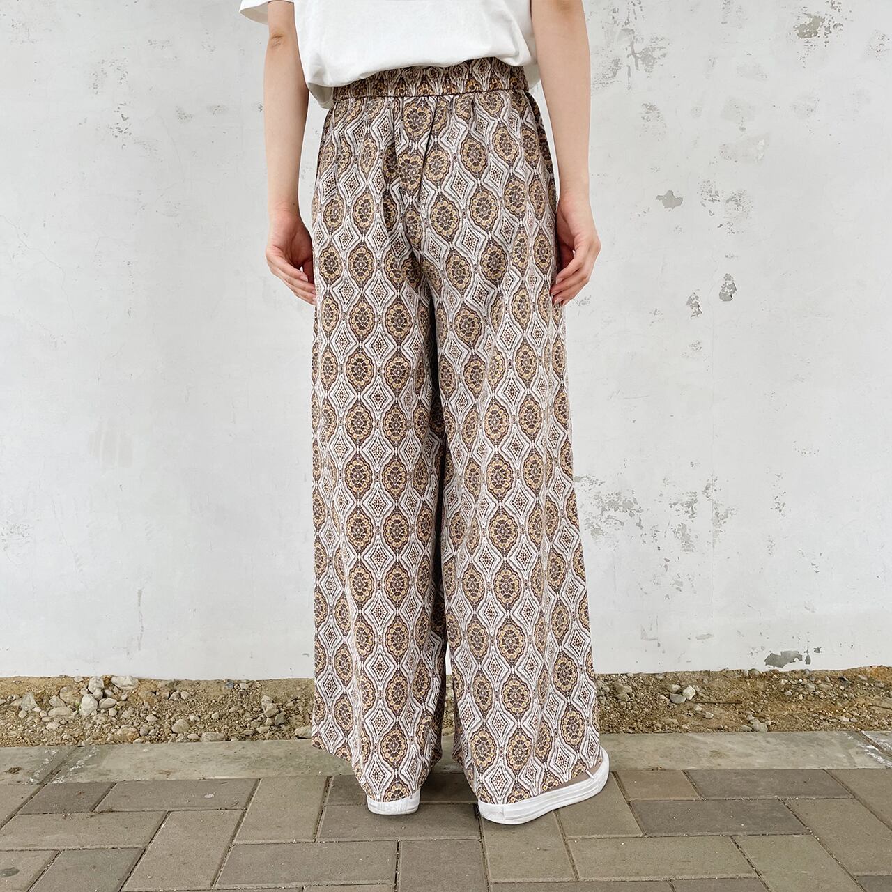 Printed relax pants (brown)