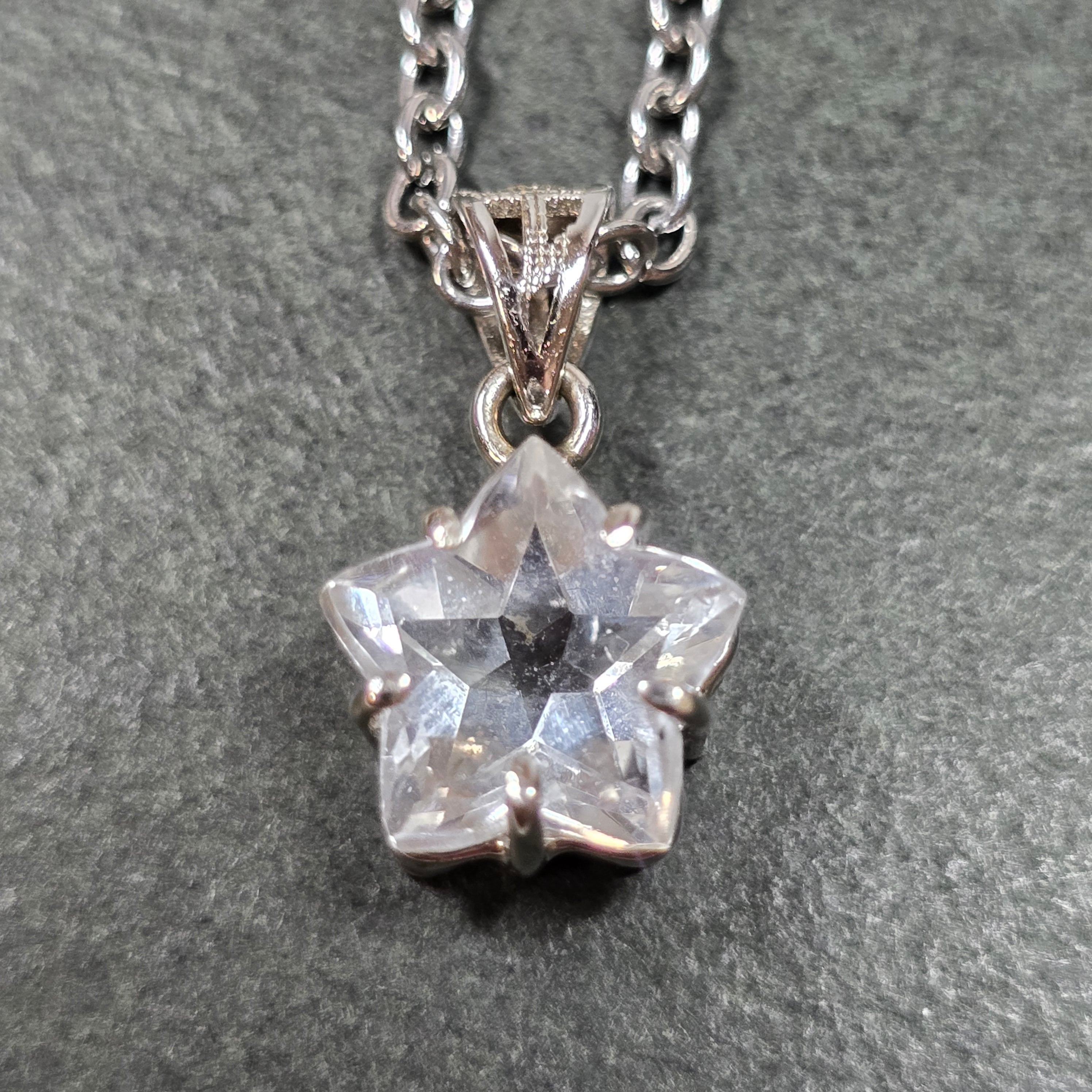 ロッククリスタル スター ペンダント ロッククリスタル ネックレス 星