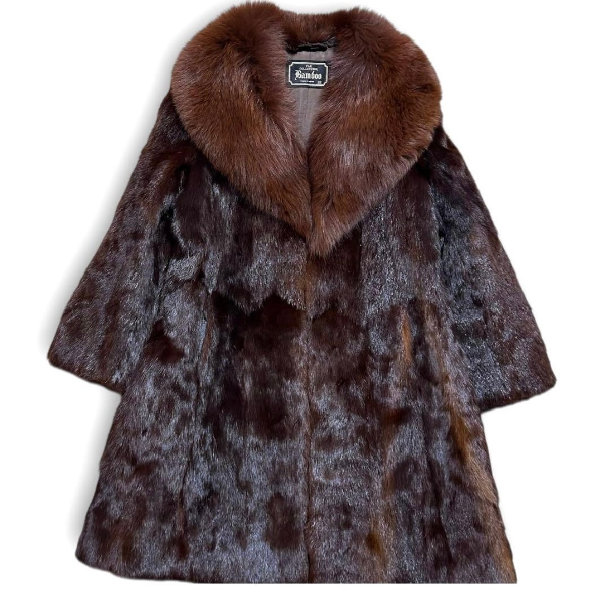 高級 定価25万 90年代 毛皮 フォックス ミンク リアルファー ロング