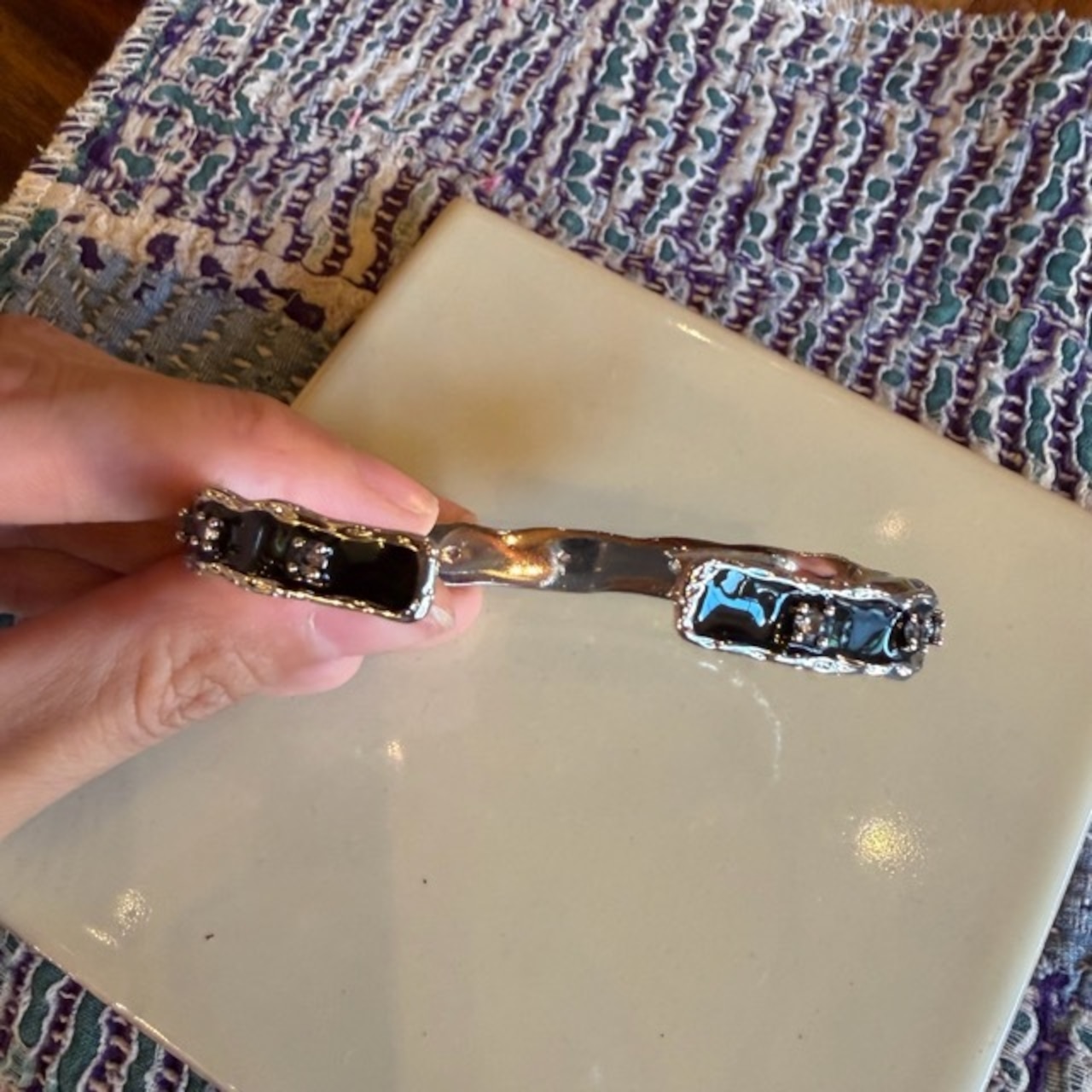 TOPANGA Jewelry Black Ripple Bangle　ブラックリップルバングル　ブレスレット　シルバーバングル　　バングル　　Bangle 　S925
