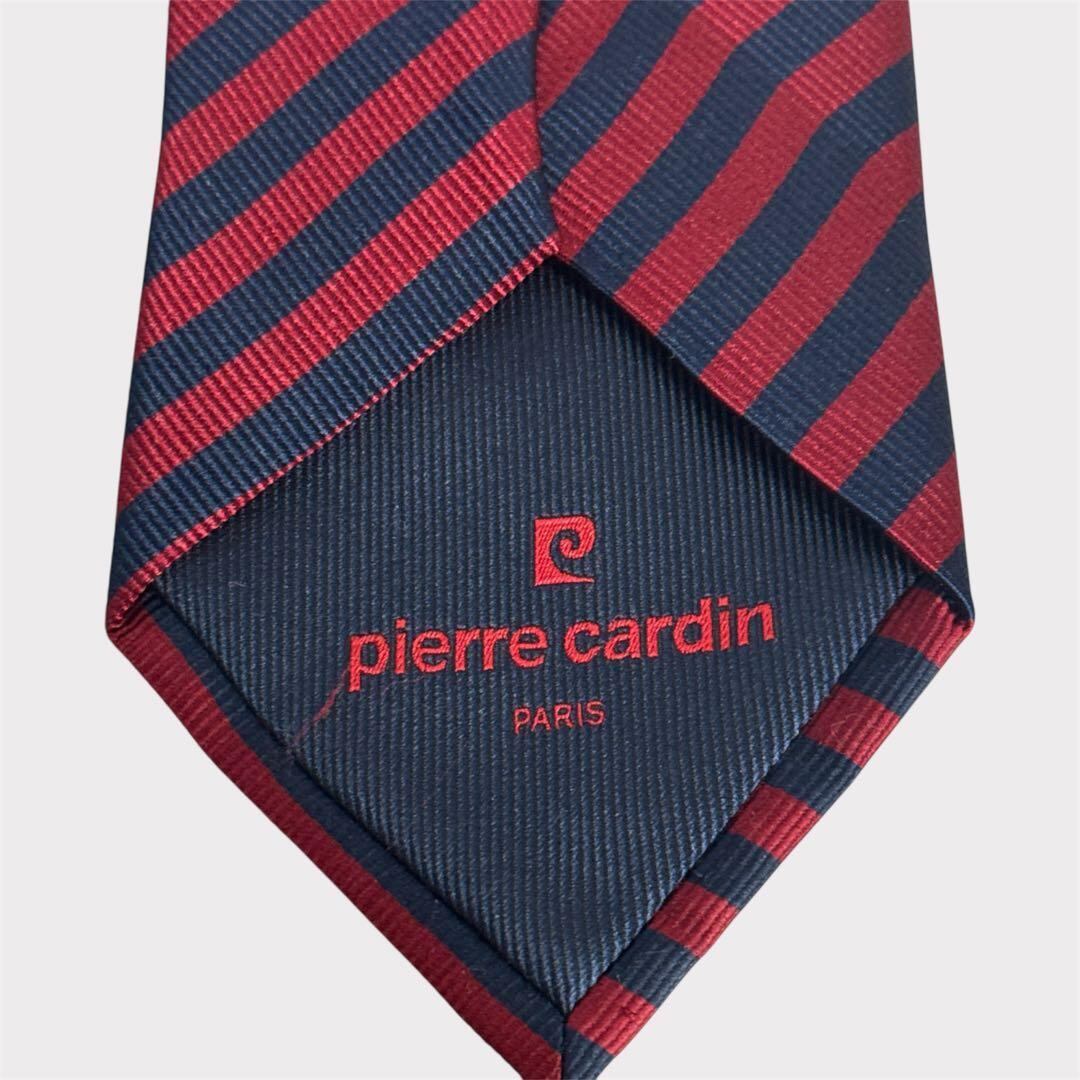 Pierre Cardin ネクタイ ネイビー/レッド ストライプ | KAGO Aluk