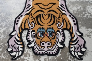 Tibetan Tiger Rug 《Mサイズ•ウール・オリジナル2・マスタードイエロー114》チベタンタイガーラグ