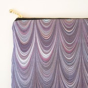 墨流しポーチ 〔孔雀のすみか〕