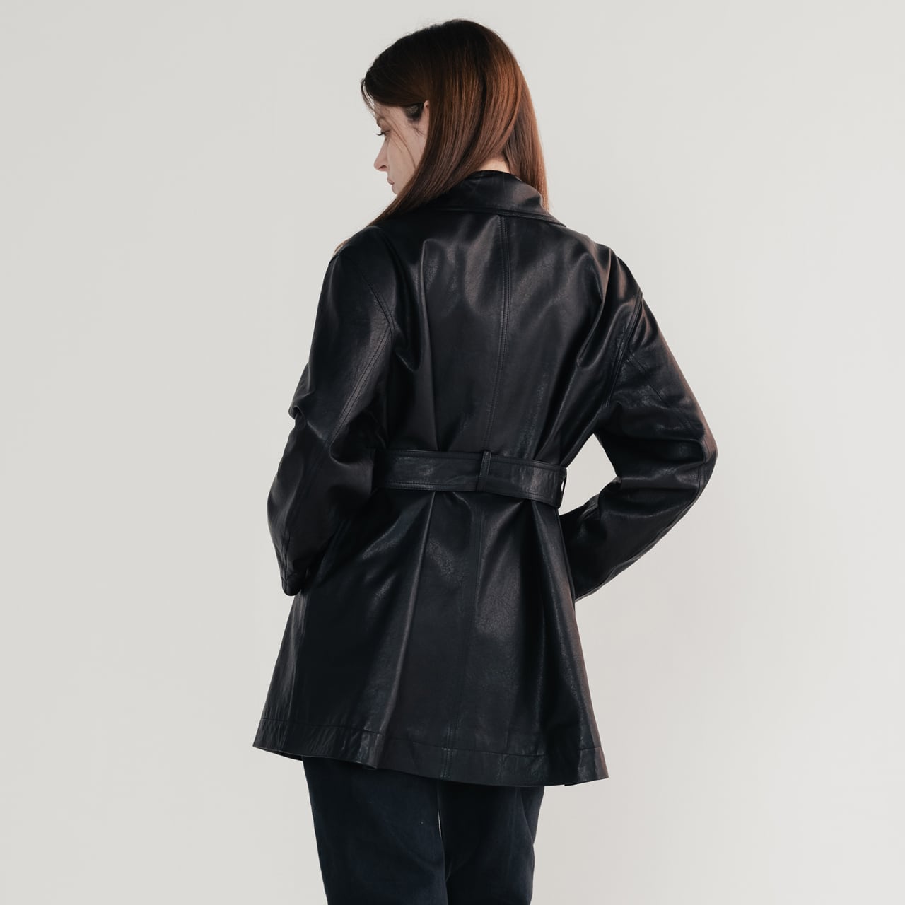 イタリア産ベジタブルラムレザー トレンチハーフコート | ITAEWONPOST