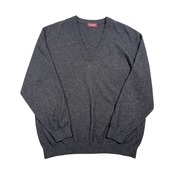 カシミヤ100% ROCKHORDE ロックホード Vネック ニット セーター LL /チャコール グレー系 メンズ