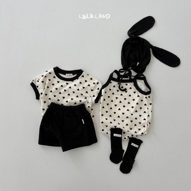 《予約》送料無料【lalaland】bebe) Heart Dot Suit