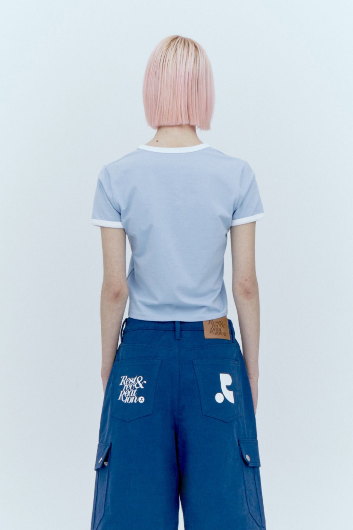 Rest & Recreation] V-NECK RINGER T-SHIRT - SKY BLUE 正規品