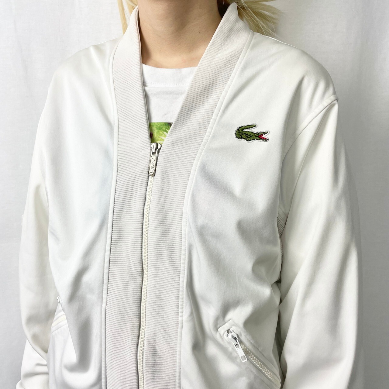 70年代 フランス製 LACOSTE ラコステ ノーカラー ジャージ トラック  