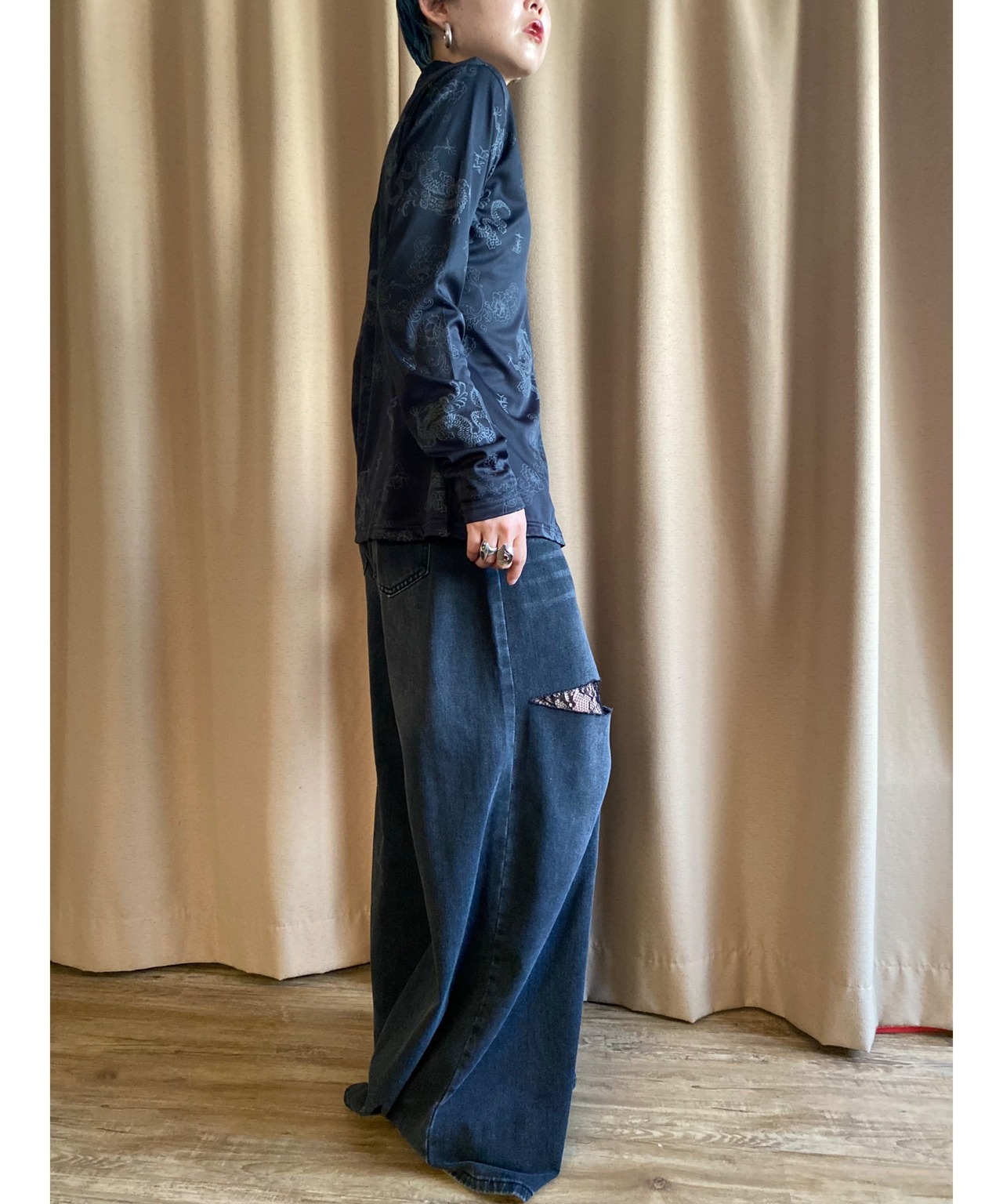 dragon pattern remake shirt-4284-8