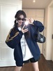 2024 秋冬トップスかわいいパーカー ハイネック韓国風長袖ゆったり細見え白黒おしゃれレトロチャッシルエット甘め大人っぽ韓国フルサイズファッション系ルーズレディースサイドお出かけ学生通学トラック羽織り