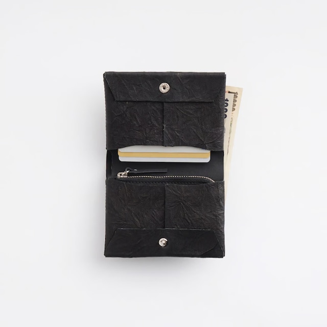 i ro se PAPER 3WAY SHORT WALLET ( L.BROWN / BLACK )