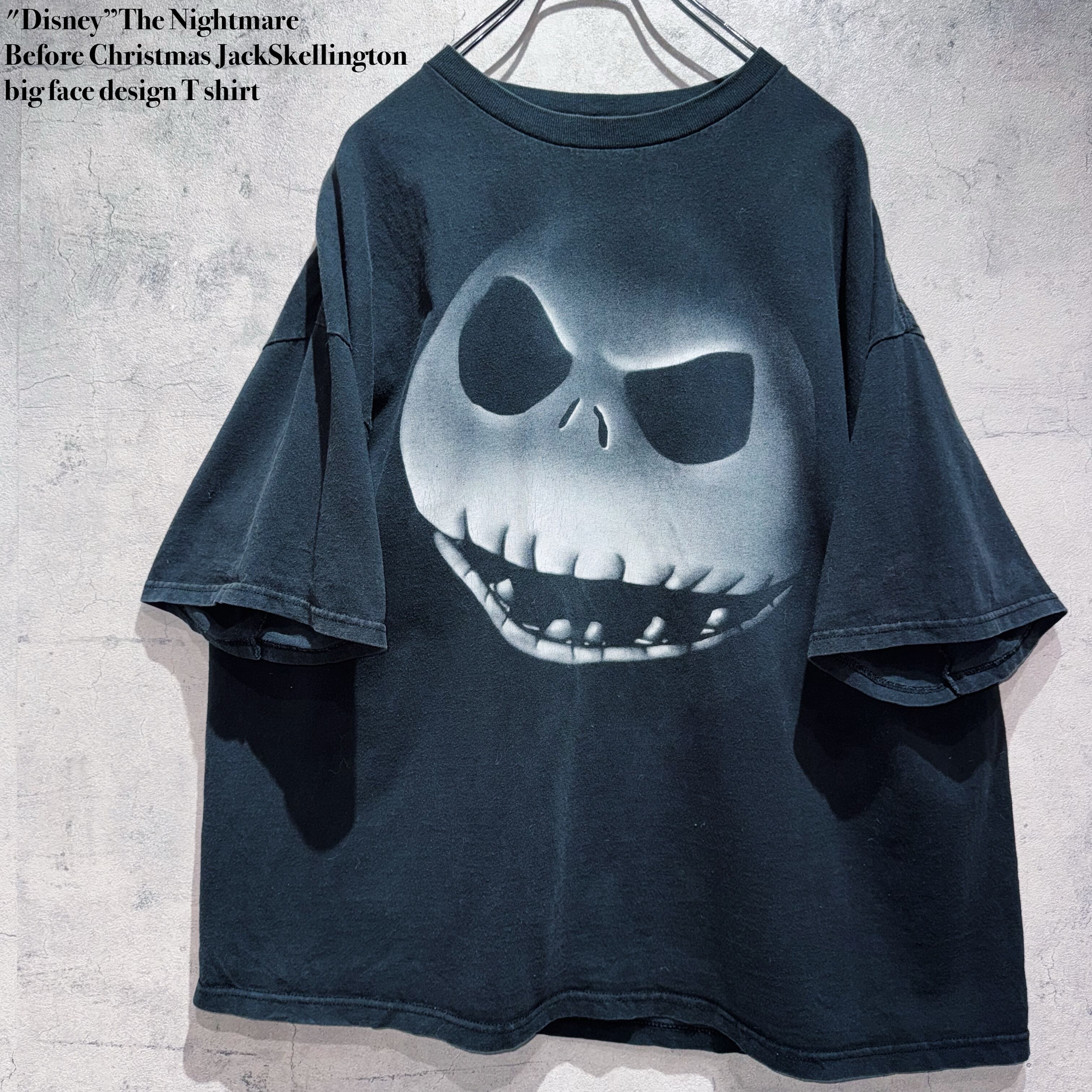 "Disney”The Nightmare Before Christmas Jack Skellington big face design T shirt