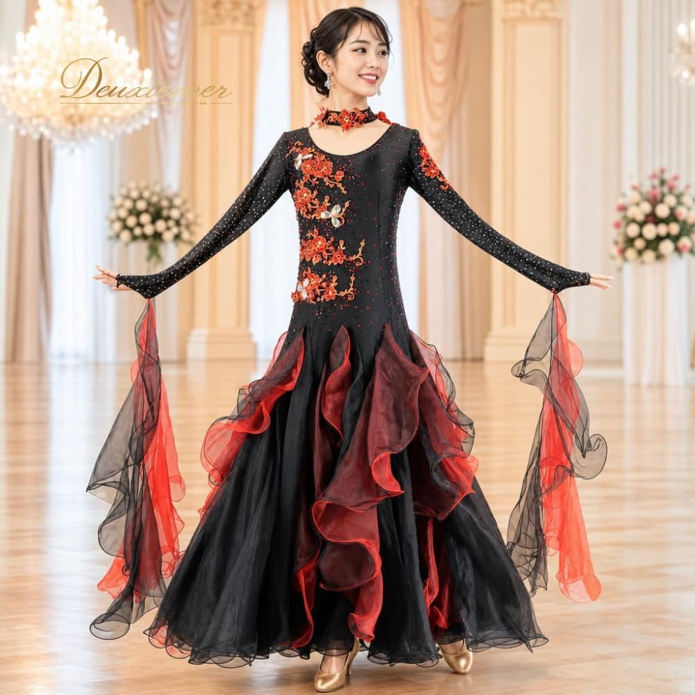 社交ダンス 衣装 YILINFEIER イーリンフェイアー ドレス ワンピース