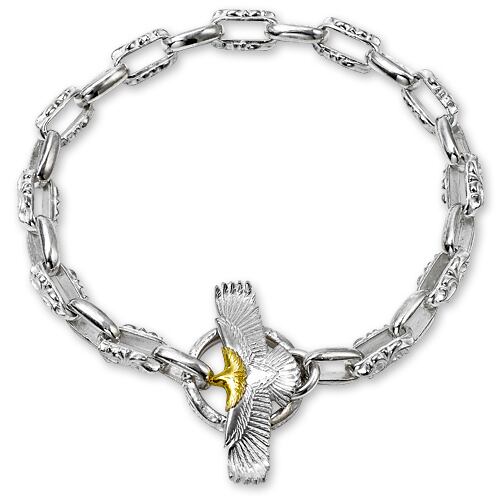 【鷲見太郎 BRACELET ブレスレット】eagle eg-05/K18・925トップw/アラベスクシルバーチェーンブレスレット/Mサイズ【送料無料】