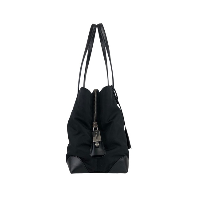 PRADA プラダ トートバッグ ブラック トライアングルロゴ カデナ ナイロン レザー vintage ヴィンテージ オールド nz73vd