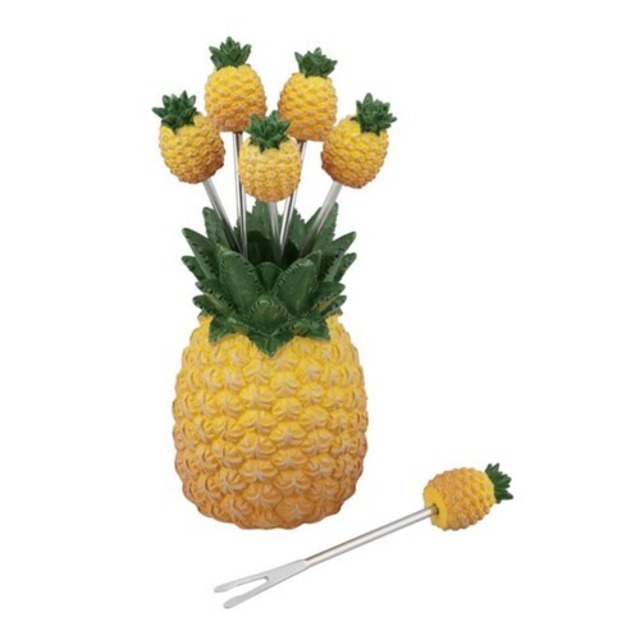 Pineapple Cocktail Pick with Holder パイナップル ピック ホルダー 6本セット アメリカ パーティー