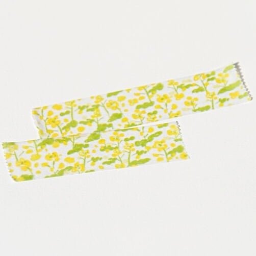 BOKI】マスキングテープ Vintage Fabric Masking Tape [Canola Flower