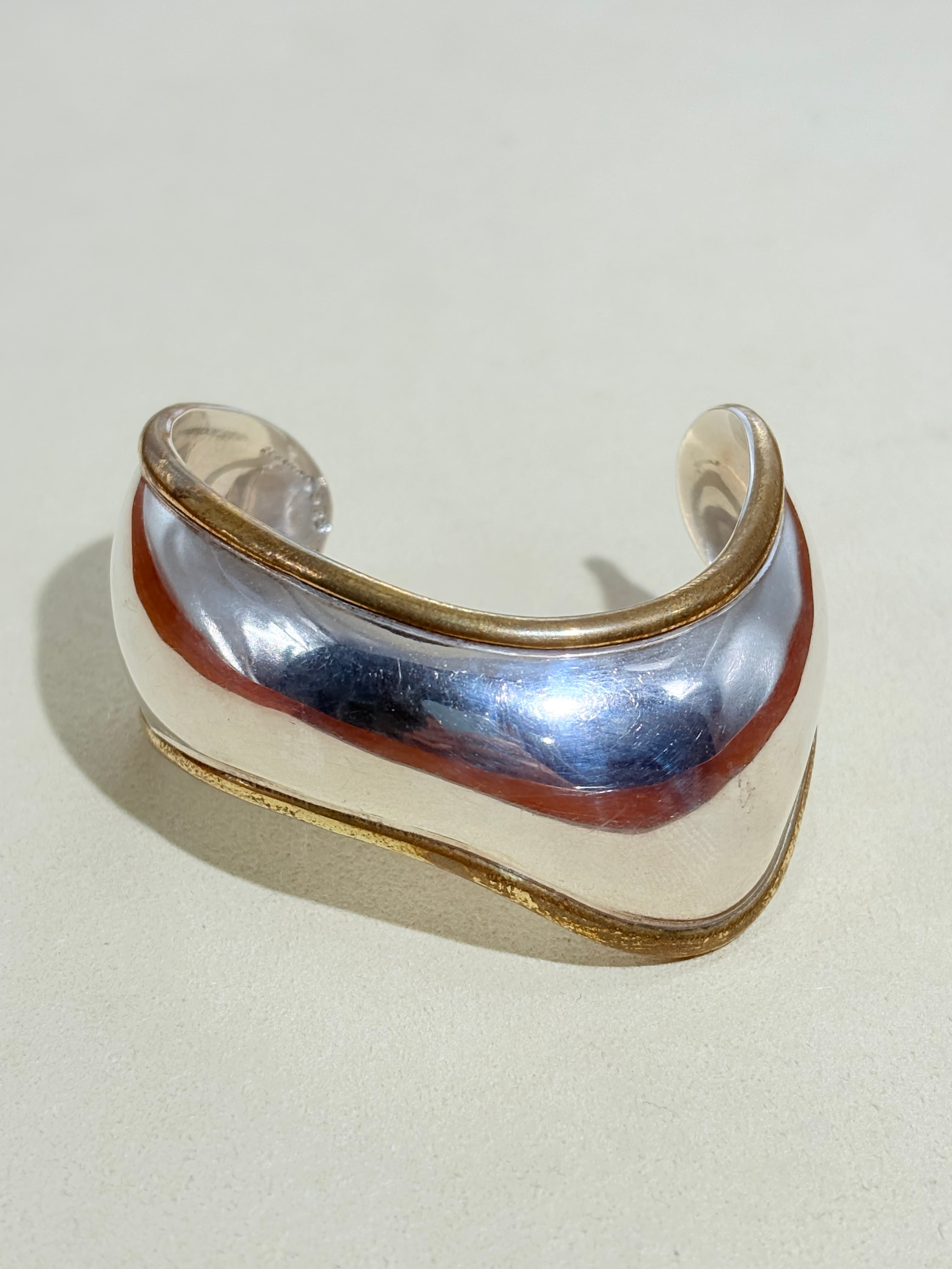 Bone Cuff Wave Bangle -Mexico-