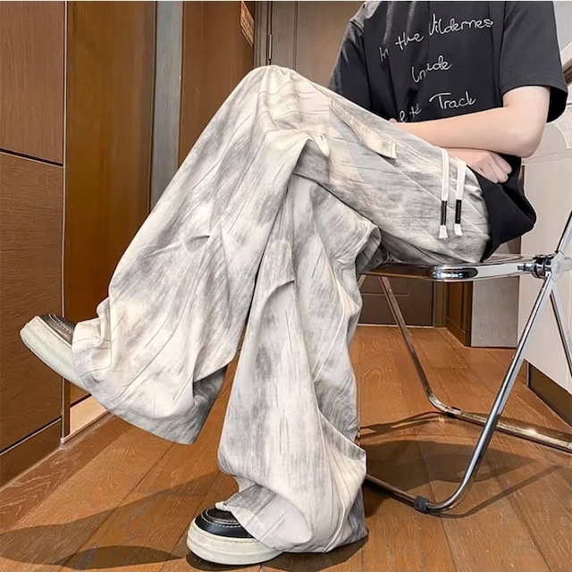 ✿涼感ワイドパンツ | 夏のゆったりスタイル✿【KADISHOUシリーズ】★カジュアルパンツ★ 2color ボトムス ズボン 男女兼用 メンズ 大きいサイズ 5XLまで  ブラック 黒