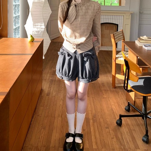 ストライプリボンバルーンショートパンツ ・79071