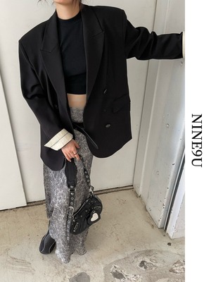 plain bi-color simple jacket 2color【NINE6768】