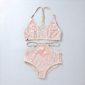 復刻！（残２）ヤーチャイカ for GIRLIN'  ::: PUNK LOVE :::  Bra & Panty Set  (GIRLIN' PINK)